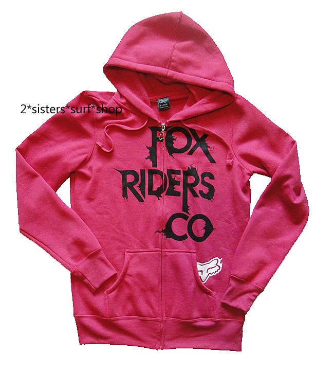 NeW FOX RACING Hot Pink Hoodie Sweat Jacket Sz S  