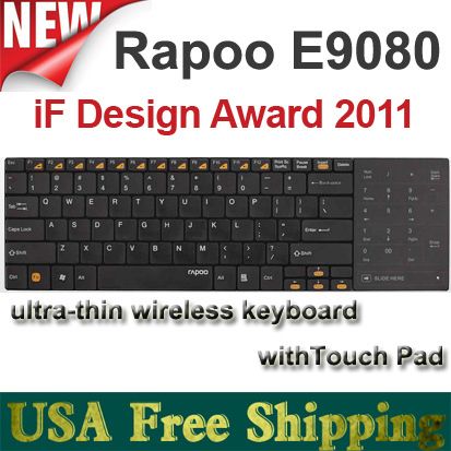 Rapoo E9080 New Ultra thin Wireless Keyboard W/Touchpad  