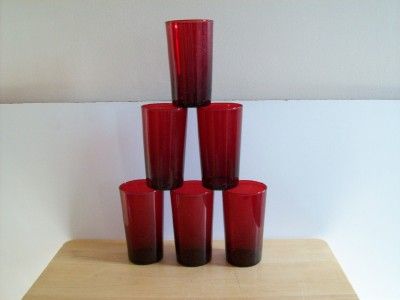 Anchor Hocking Royal Ruby Glass 10 ounce Tumblers.