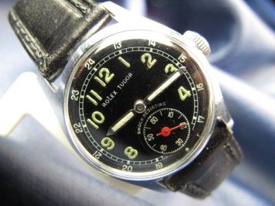   Black Military 12 & 24 Hr Dial 30mm Boy Size Sub Seconds #16  