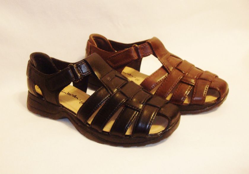 Thom MCCan Leather Closed Toe Sandals Black or Brown  