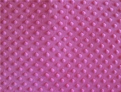 HOT PINK MINKY DIMPLE DOTS CHENILLE SEWING FABRIC 30X36  