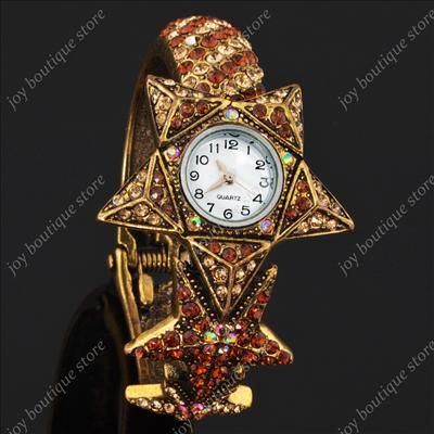   Swarovski crystal star jewelry fashion Wrist quartz watch bracelet