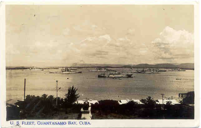 CUBA   U.S. Fleet, Guantanamo Bay 1940 RP Postcard  