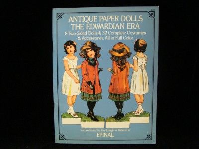 VINTAGE PAPER DOLL OF FRENCH BISQUE EPINAL DOLLS NURSE & CLOTHES 