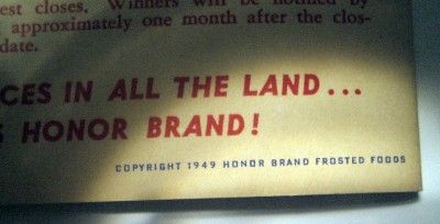 Vintage 1949 Honor Brand Frostys Color Book~Unused  
