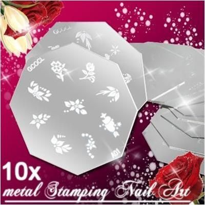 Wholesale Lot 10 Templates 90 Designs Nail Art Stamping Metal Plate 