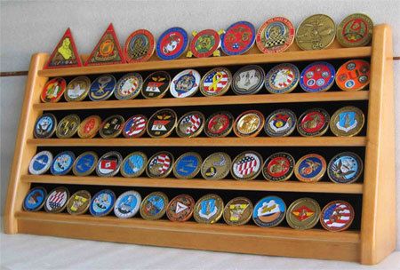 Military Challenge Coin Display Rack Stand Case Holder  