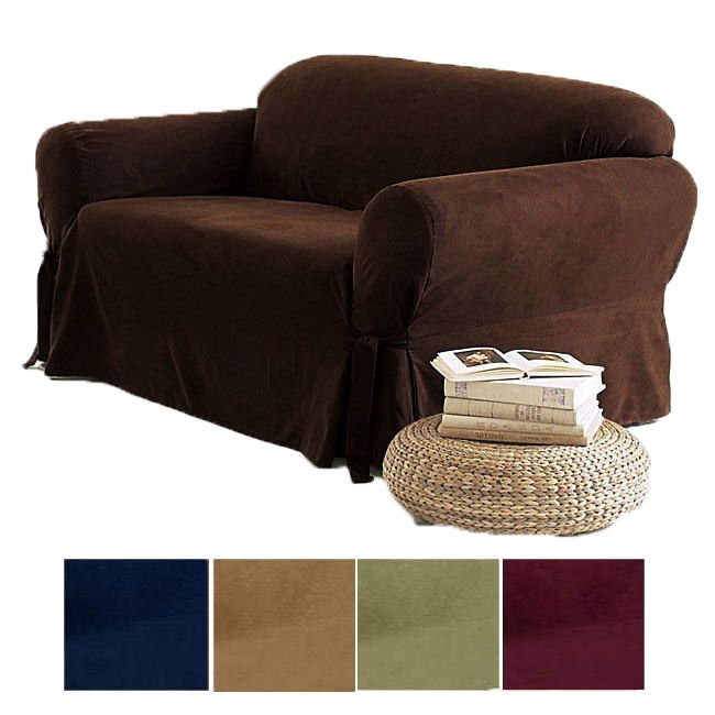   Luxury Soft Micro Suede Sofa + Loveseat + Chair Slip Cover Couch Brown