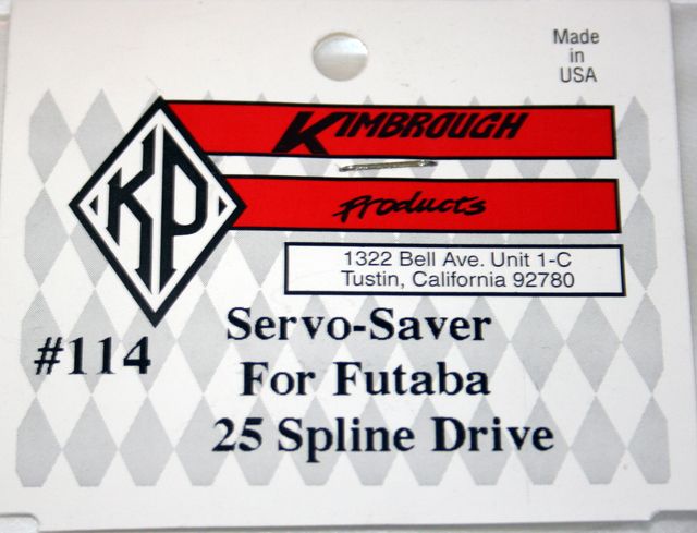 Kimbrough Servo Saver Futaba 25 Spline Drive ~KIM114  