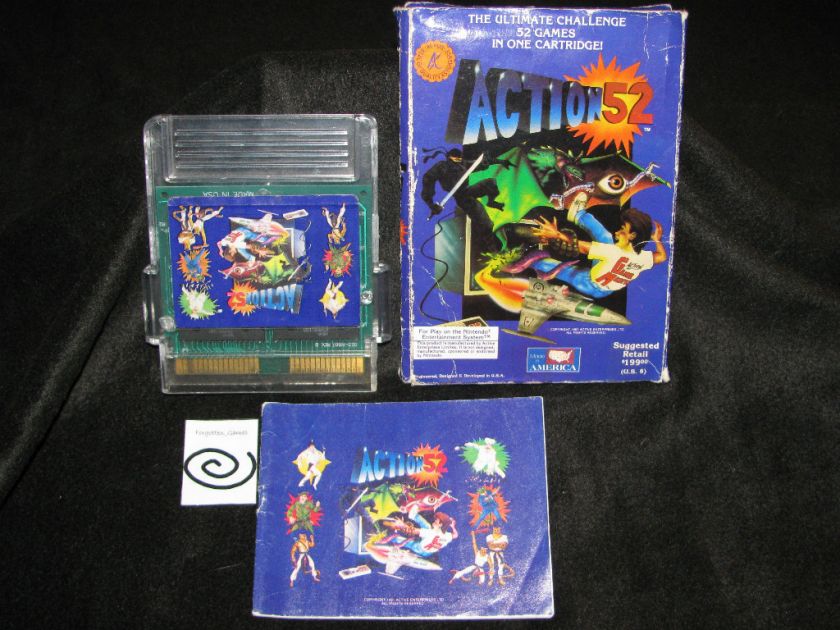 Action 52 (NES) Manual & Box Great Find ** Free S&H ** RARE REV B 