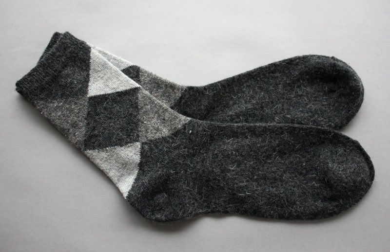 Pairs New Warm For Winter Wool Rabbit Sock Boy Men Sock Rhombus 
