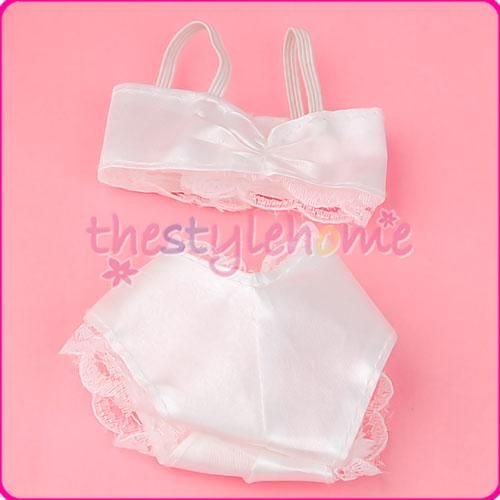 3pc Set Pure White Sexy Barbie Doll Underwear Lingeries  